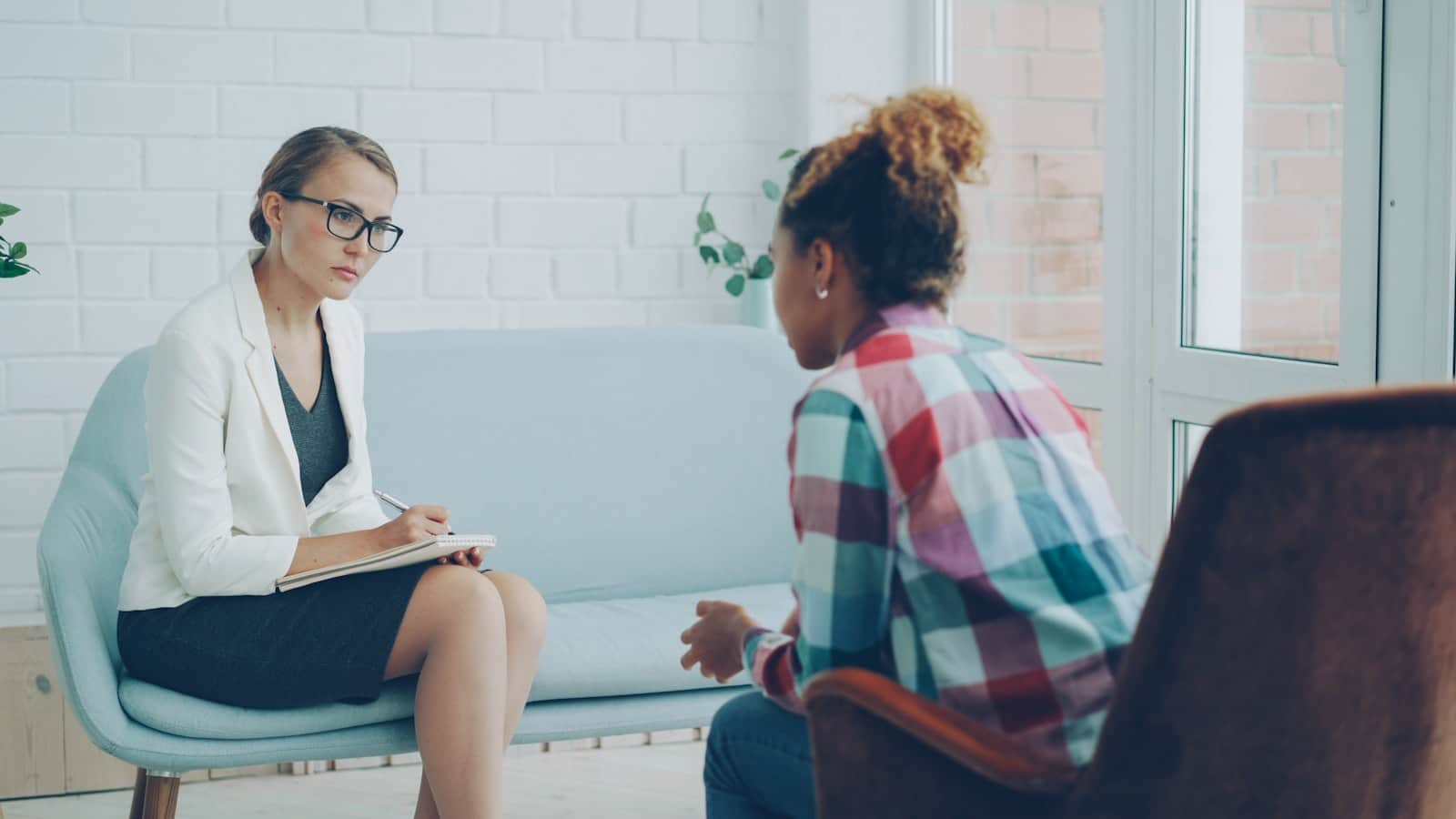 A supportive one-on-one conversation